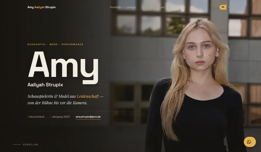 Startseite der Website von Amy Strupix